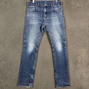 DC Shoes Jeans Mens 34x32 Blue Slim Fit Mediium Wash Selvedge Denim Skate Y2K